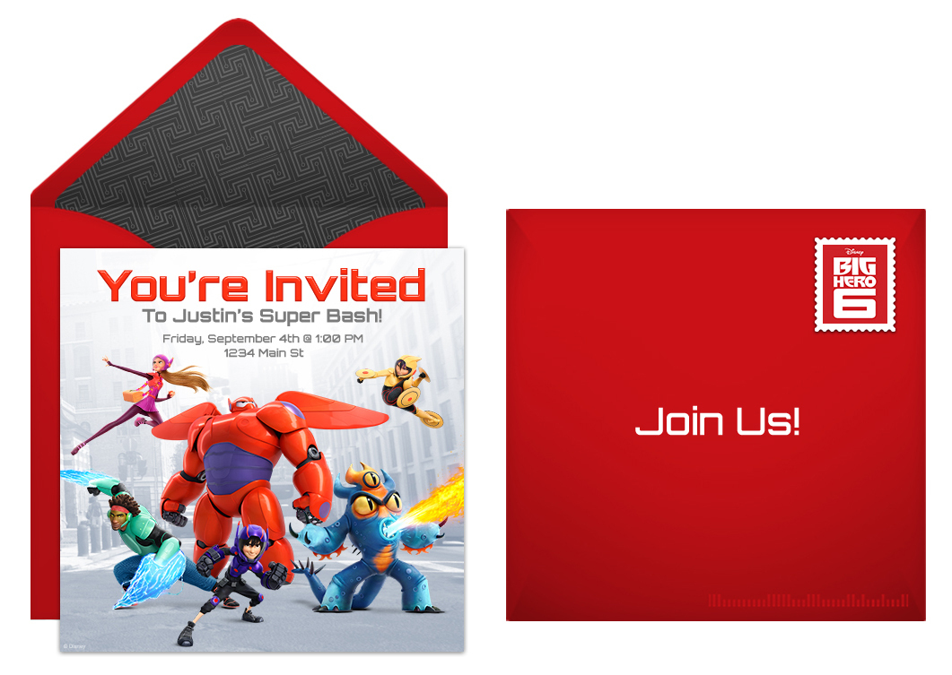 Disney Big Hero 6 Free Online Invitation