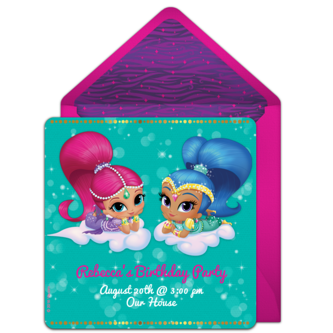 Shimmer and Shine Birthday Party Online Invitation