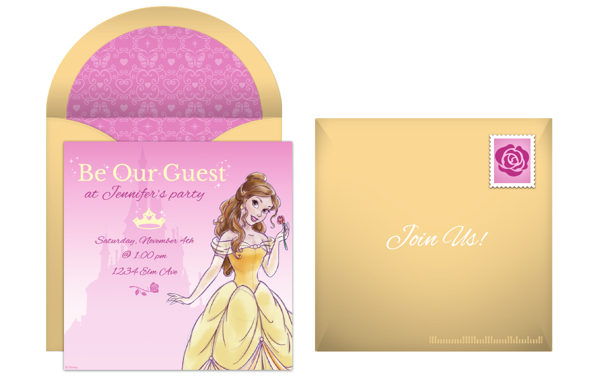 Free Princess Belle Online Invitations